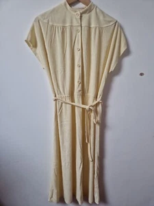 Vintage Terry Towelling Yellow Casual Day Dress Size 14 16 - Picture 1 of 6