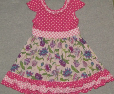 Matilda Jane Fit & Flare Dress Dot Brilliant Daydream Floral Ruffle Girls 4 - Image 1 of 4