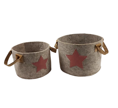 Filzkorb-Set mit Stern rosa 2-teilig - Bild 1 von 4