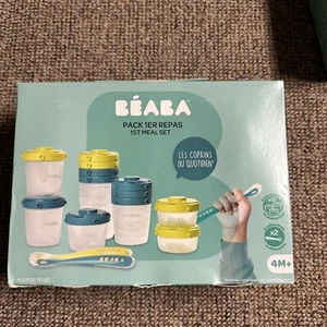 BEABA Silicone 1st Meal Set - 12 portion containers with lids & 2 spoons - Picture 1 of 9