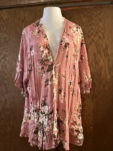 Umgee Boho Kimono Open Cardigan Duster Robe Coverup Womens Size Xl - Picture 1 of 6
