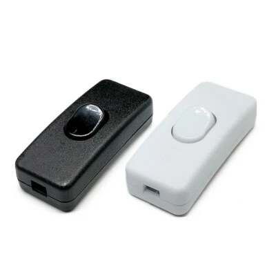 Schnurschalter schwarz weiß 2A 250V Schnurzwischenschalter Lampen-Schalter - Bild 1 von 4