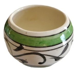 Handcrafted Tonalá Pottery Green, Black & Cream Planter - Made in Mexico Small - Picture 1 of 6