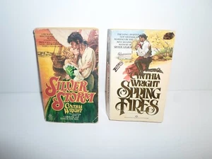 Lot of 2 Cynthia Wright Books *Spring Fires & Silver Storm* Historical Romance - Picture 1 of 6