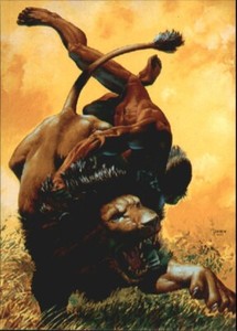 1993 RICHARD CORBEN - Collector Trading Cards by Comic Images😎#30 LION AND MAN
