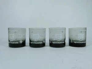 Set of 4 Light Gray Tinted Apothecary Pharmacy Drinking Glasses - Picture 1 of 6