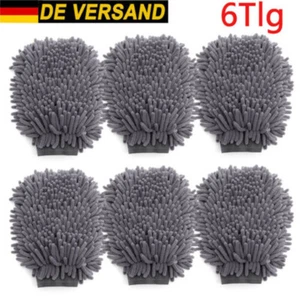 6x Schwamm Waschhandschuh Korallen-Handschuh Microfaser Wasch Auto Putzhandschuh - Bild 1 von 5