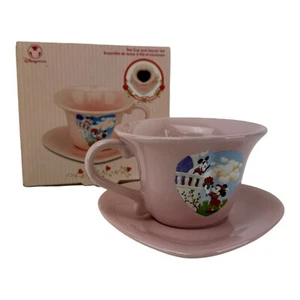 Mickey & Minnie Mouse "Romeo & Juliette" Pink Teacup & Saucer Disney Store - Picture 1 of 10