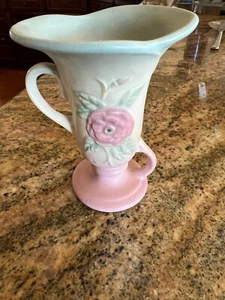 Vintage 1940s Hull USA #127 Art Pottery Vase Camellia Open Rose 4 3/4" - Picture 1 of 6