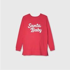 Isabel Maternity Women's Size M Red Santa Baby Holiday Graphic Sweatshirt B218