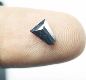 0.85cts Natural Black Fancy Shape Loose Rose diamond for Engagement ring P486 - Picture 1 of 10