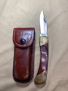Schrade Uncle Henry Folding Knife Stainless Steel Blade Wood Handle - Picture 1 of 8