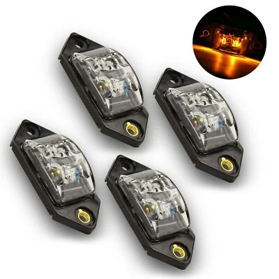 4 PACK Kaper II 3.375" RV Side Fender Mini Marker LED Amber Light/Clear Lens  - Image 1 of 4