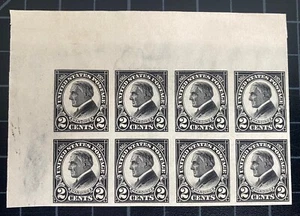 US Stamps-SC# 611 - Margin Block Of 8 - MNH - Ink Smears In Margin - SCV = $80 - Picture 1 of 2