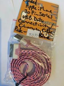 30 Pin Male Connector to USB Data Cable in Pink for iPad 2/3 & iPhone 4,4S,3,3GS - Picture 1 of 2