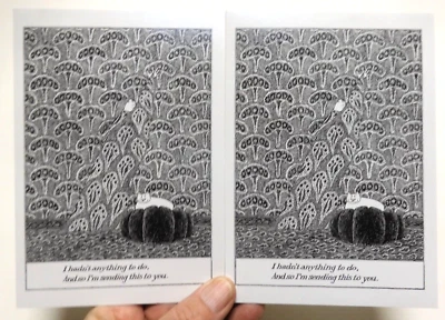 2 cartas granada Edward Gorey en blanco dentro de todas las ocasiones enviándote esto Foto 1 de 4