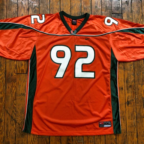 Vintage Nike Miami Hurricanes Ray Lewis Jersey XXL 2XL Signed Orange Cover