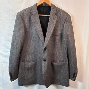 Stafford 100% Wolle Herren Fischgrät 46 L Grau mit Farbtönen 2 Knopf Blazer - Bild 1 von 12