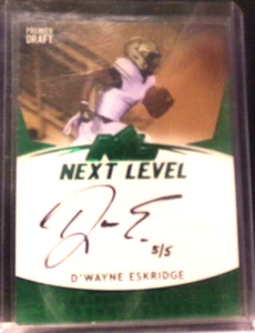 2021 Sage Premier Draft D'Wayne Eskridge Next Level Autograph /5 Green 21NL-DE - Imagen 1 de 2