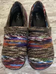 b.o.c Born Concepts Clogs Shoes Women’s 8.5M Multicolor Knit Woven Slip On Comfy - Picture 1 of 8