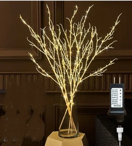 2 Pack 32" Lighted Branches Plug In 200 LED Mantle Lighting Winter Decor Open Bx - Picture 1 of 4
