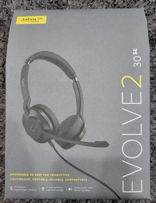 Jabra Evolve2 30 SE MS Stereo Wired Headset - New in Box - Image 1 of 2
