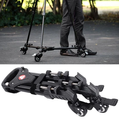 Kingjoy VX-600 Foldable Tripod Dolly 3 Wheels Stand Pulley Base Universal Camera - image 1 of 4