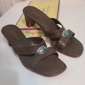 Damen Brighton Tamijo braune Leder-Sandalen mit Absatz, Größe 8 1/2M - Bild 1 von 7
