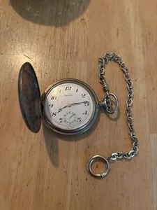 Vintage Bulova Taschenuhr 17 Jewels. Kette 14kgf. funktionstüchtig. *LESEN* - Bild 1 von 11