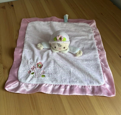 Douglas Bebé Niña Lovey Manta de Seguridad Rosa Peluche Rayas Muñeca Floral Satinado Foto 1 de 2