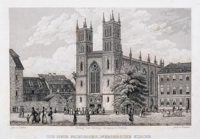 Berlin Friedrichs Werdersche Kirche Stahlstich von Finden aus Spiker 1833 - Bild 1 von 4
