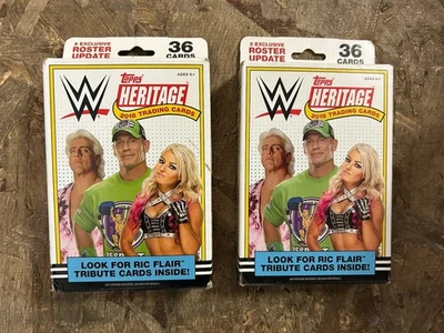 2018 Topps WWE Heritage Wrestling EXCLUSIVE Sealed HANGER Box Lot of 2 - Image 1 of 2