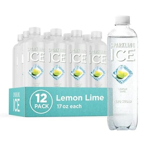 (12 Pack) Sparkling Ice Lemon Lime Sparkling Water with Vitamins, 0 Sugar, 17 Oz - Picture 1 of 6