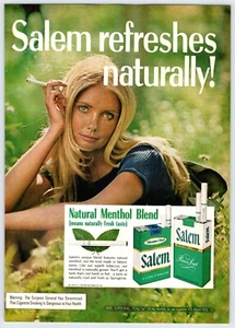1973 BELLA GIOVANE DONNA SALEM SIGARETTE pubblicità rivista vintage 8"X11" anni 70 SYB1 - Foto 1 di 1