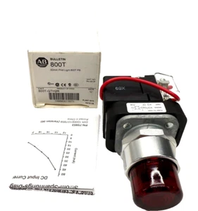 Allen Bradley 800T-QTH2R 800T PB,30mm Pilot Light,PTT,LED Lamp,12-130V AC/DC,Red - Picture 1 of 5