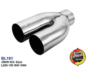 Exhaust tailpipe tip Stainless Steel BMW M3 Style For BMW E36 E46 dual 64mm 2.5" - Picture 1 of 10