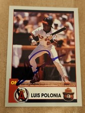 Luis Polonia Signed 1990 California Angels Smokey The Bear #1