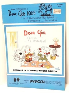 Dear God Kids Anne Fitzgerald Book 5086 Paragon Needlecraft Cross Stitch - Picture 1 of 9