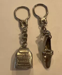 KENNETH COLE metal backpack keyring & high heel Shoe key chains 1.25" - Lot of 2 - Picture 1 of 9