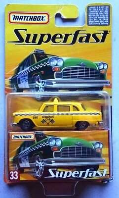 Matchbox SUPERFAST , CHECKER TAXI,  Originalverpackt im Blister mit Papp-Box - Bild 1 von 2
