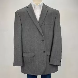 Joseph & Feiss Sport Coat Blazer Wool Mens 54XL Gray Herringbone Jacket Casual - Picture 1 of 12