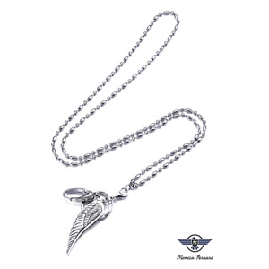 Wings Pretty Silver Women's ID Badge Keys Holder Necklace Lanyard Hawk Eagle 