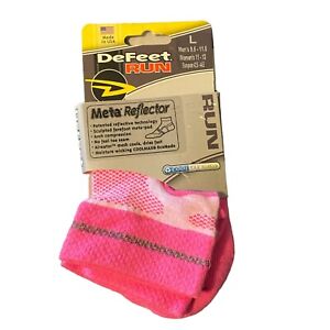 Defeet Large Unisex Ankle Meta Reflector Socks Pink Mens 9.5-11.5 Womens 11-13