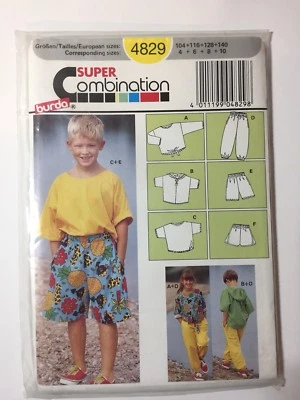 Burda 4829 Size 4-10 Girls' Boys' Tops Pants Shorts  - Image 1 of 2