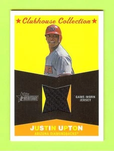 2009 TOPPS HERITAGE "CLUBHOUSE COLLECTION" JUSTIN UPTON JERSEY - DIAMONDBACKS - Picture 1 of 1