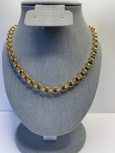 GIVENCHY Collana Vintage Splendida Dichiarazione Tono Oro Link 23 Pollici.