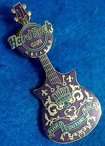 ORLANDO DIAMOND PURPLE COUTURE GUITAR 2010 Hard Rock Cafe PIN LE - Picture 1 of 1