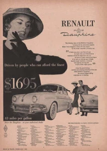 1958 Renault Dauphine European Sedan Car Print Ad - Picture 1 of 1