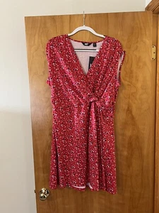Lands’ End Kleid rot weiß blau patriotisch Sterne ärmellos Faux Wickel Neu mit Etikett Größe XL - Bild 1 von 8