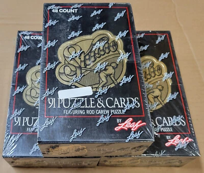 One 1991 Leaf Studio Béisbol Sellado de Fábrica 48 Paquete Caja Carew Puzzle Bagwell RC Foto 1 de 4